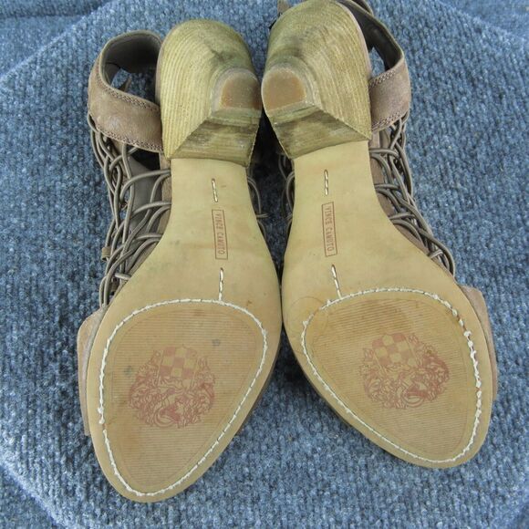 Vince Camuto‎ Evel Women Gladiator Sandal Shoes Size 9.5 Medium Brown Leather - Picture 8 of 10